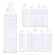 韓國產營業用3孔醬料擠壓瓶, 10個, 600ml