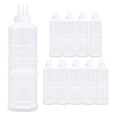 日常閃耀韓國製造3孔不含蓋子醬料瓶, 10個, 700ml