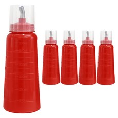 日常生活中閃亮，國產帶蓋衛生超長容器紅色, 5個, 530ml