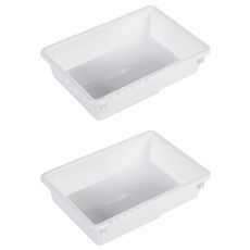 MIKA HOUSE 橘之屋 DIY伸縮收納籃 2個1組 PP塑料, 中(23 x 16.4 x 5.5cm), 透明色, 1組