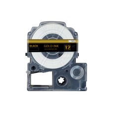 엡손 라벨테이프 SC12KZ 호환 라벨지 12mm, 검정바탕 금색글자