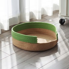 DogLemi 多樂米 Daysoy 貓咪現代蝴蝶餅造型籃, 1個, 綠色