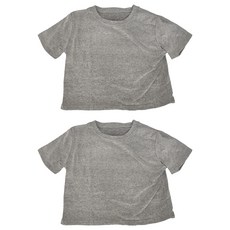 素面短版短袖上衣 FT050 2件 , L, 灰