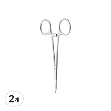 반려동물 귀털 정리 겸자 가위 곡선형 130mm, 2개
