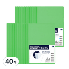 Heemang 大容量圓形拉桿文件夾, 綠色, 40個