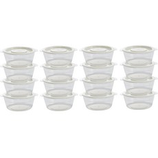 EASY&FREE 圓形冷凍冷藏密封保鮮盒 象牙白, 650ml, 16個