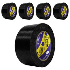 신흥테이프 면테이프 48mm x 25M 검정, 5개
