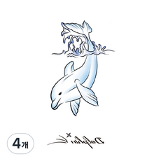 VIVIERA 半永久時尚紋身貼紙 85 x 150 mm, 4個, W-0718