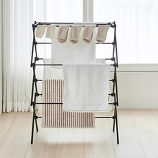 HANSSEM Style Rack Dark 緊湊型折疊式曬衣架, 黑色, 1個
