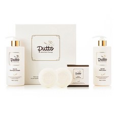 putto 胖嘟嘟 保濕鎮靜洗髮沐浴露 400ml+護膚乳 400ml+保濕皂 100g 2個, 1套