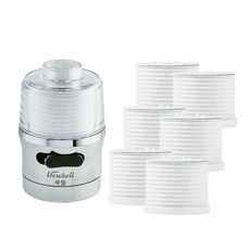 Dewbell Cookfill銀白色眼鏡蛇型水龍頭+ Cookfill碳替換濾芯 6入組, 1組