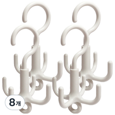 Solv Living 章魚腳多功能包包帽子皮帶領帶掛架, 白色, 8個