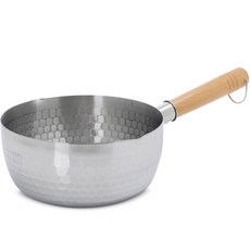 電磁爐適用不鏽鋼木柄湯鍋, 22cm, 銀色