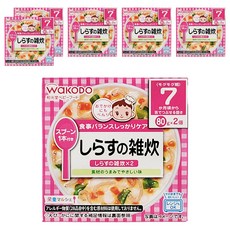 WAKODO 和光堂 蔬菜粥 7個月以上 2包入 魩仔魚, 80g x 2個, 160g, 6盒