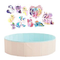 Laho Kids 折疊遊戲池+彩虹小馬沐浴貼紙, 遊戲墊(薄荷綠)