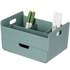 SYSMAX 桌上型文具收納盒, 鈷綠, 1個