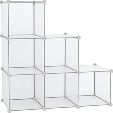 해솔 테트리스 사각형 인테리어 정리 수납함 6p, 화이트