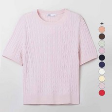 SPAO 女款涼感夏季麻花編織短袖針織T恤 SPKWF25G01