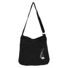 Roji 簡約帆布斜背包, 黑色