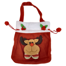 聖誕襪造型 束口絨布袋 1組, 麋鹿, 4個