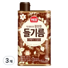 사조 참진한 들기름, 3개, 500ml