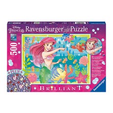 Ravensburger 維寶 閃鑽版迪士尼小美人魚拼圖, 小美人魚, 500片, 1盒