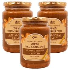 오트리 고메넛츠 아몬드 스프레드 크런치, 400g, 3개