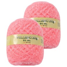 CheongsongTteugaesil Yeonil纖維 健康環保菜瓜布筒紗 編織線 200g, 2個, 42淺玫瑰粉