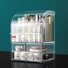 Market Plan 化妝品分層收納櫃, 透明白色, 1個