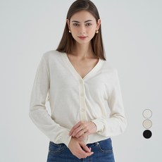 afinar 純色美麗諾羊毛V領短版開扣毛衣