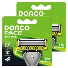DORCO 多可樂客 Pace 3D動感7重刮鬍刀片, 2個, 4入