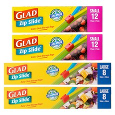 글래드 집슬라이드 지퍼백 소형 12매 + 대형 8매 세트, 혼합, 2세트