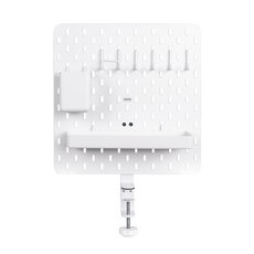 AIDATA 愛得他 桌夾式收納洞洞板 附專用收納配件組, 1盒, DO-3001-WH-AID 白色