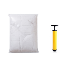 真空壓縮袋收納袋 Set 衣物棉被 附手動式泵浦 聰明收納 節省大量空間, L(80 × 60cm), 1組, 3件