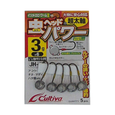 C'ultiva JH-90 鉛頭鉤 超粗骨 加強版蟲頭 軟蟲路亞用 短骨 短軸 根釣 石斑 河口魚 路亞 虫ヘッドパワー, 5個裝, 1組