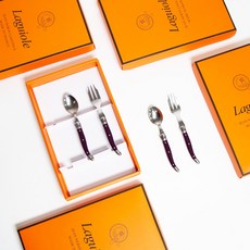 장네론 라귀올 선물패키지 케이크 2종 세트, 퍼플, 스푼 + 포크, 1세트