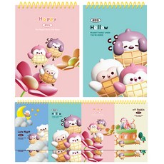 DADA Sosofun 黃色線圈綜合筆記本 30張 10款套組, 隨機出貨, 1套