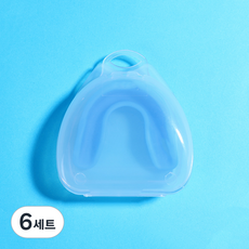 리즈제이니 모던 스포츠 운동 마우스 가드 + 케이스 세트, 13 하늘색(마우스 가드), 투명(케이스), 6세트