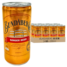 BUNDABERG 賓德寶經典薑汁風味氣泡飲迷你罐 6入, 200ml, 24罐
