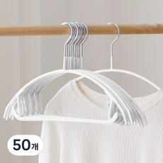 Nature Living 防滑塗層頂部和底部針織衣架, 白色, 50個