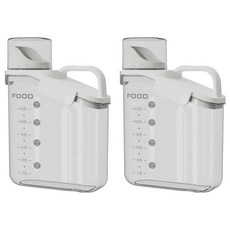 透明手提密封罐 2L 大容量 收納五穀雜糧 食品保鮮盒, 2個, 1個容器