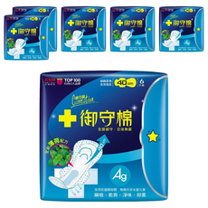 康乃馨 夜用極長御守棉 涼感, 40cm, 6片, 6包