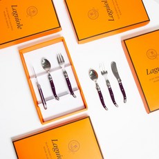 장네론 라귀올 선물패키지 케이크 3종 세트, 퍼플, 스푼 + 포크 + 버터나이프, 1세트