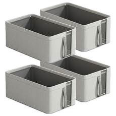 小麥購物 可折疊牛津布網紗鋼架收納盒 L391, 灰色, 4個