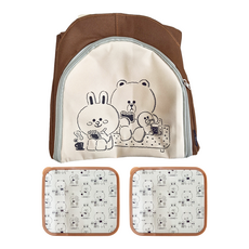 Hiromimi LINE FRIENDS 宅家保鮮盒3件組 碗 650ml 13 x 11.6 x 6.5cm + 提袋 29 x 29 x 30cm BROWN & FRIENDS, LINE FRIENDS 白色 + 咖啡色, 1組