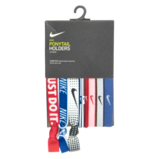 NIKE 耐吉 MIXED PONYTAIL HOLDER 髮帶9件組, 紅色 + 藍色 + 白色, 1組