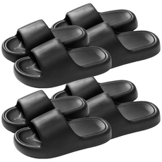 小麥購物 踩屎感拖鞋 4雙, 40~41, 時尚黑