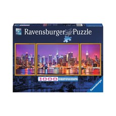 Ravensburger 維寶 全景拼圖, 紐約夜景 三聯畫, 1000片, 1盒