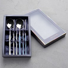 화인센스 타임리스 세라믹 수저 2벌 선물세트, 크림, 블루, 숟가락 2p + 젓가락 2p, 1세트