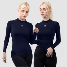 ARMEDES 女款長袖高領涼感瑜珈登山騎行健行底層衣內搭上衣 R-251 1+1 共2件